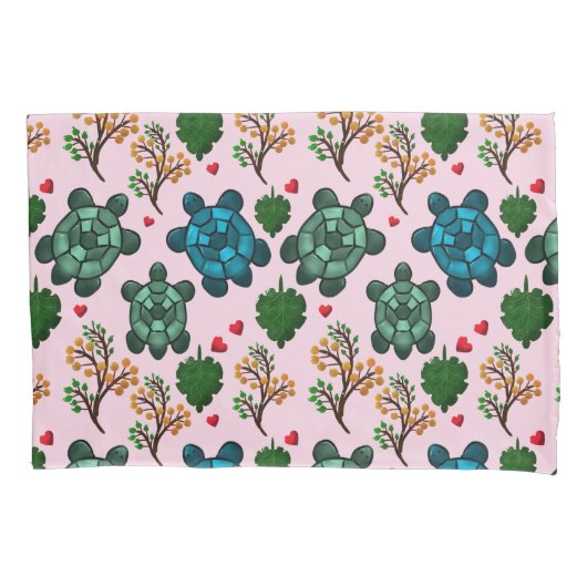 Sea Turtle Lover Gift, Cute Turtle Pattern, Marine 枕カバー (正面)
