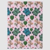 Sea Turtle Lover Gift, Cute Turtle Pattern, Marine 薄葉紙 (正面)