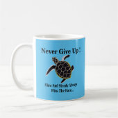 Sea Turtle Never Give Up コーヒーマグカップ (左)