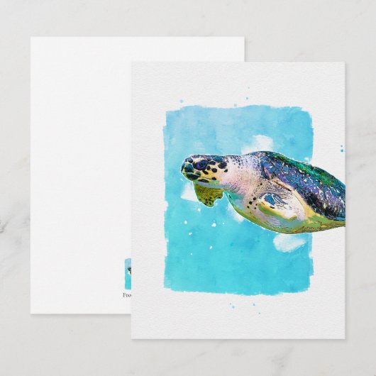 Sea Turtle Note Card for Any Occasion ノートカード (正面/裏面)