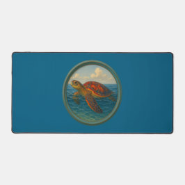 Sea Turtle Ocean Blue Desk Mat デスクマット