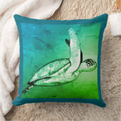 Sea Turtle Original Art スクエア  クッション (ブランケット)