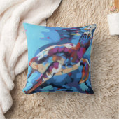 Sea Turtle Painting - Ocean Life Home Decor クッション (ブランケット)