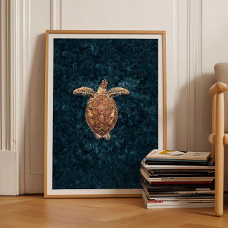 Sea Turtle Print Turtle Poster Sea Print Sea Wall  ポスター