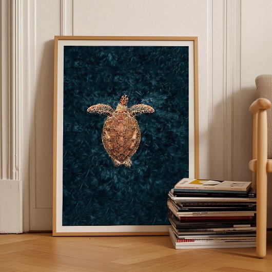 Sea Turtle Print Turtle Poster Sea Print Sea Wall  ポスター
