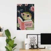 Sea Turtle Reading Enjoy Life Art Print - Funny ポスター (ホームオフィス)