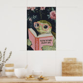 Sea Turtle Reading Enjoy Life Art Print - Funny ポスター (キッチン)