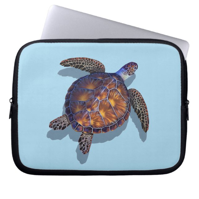 Sea turtle tablet / laptop sleeve ラップトップスリーブ (正面)