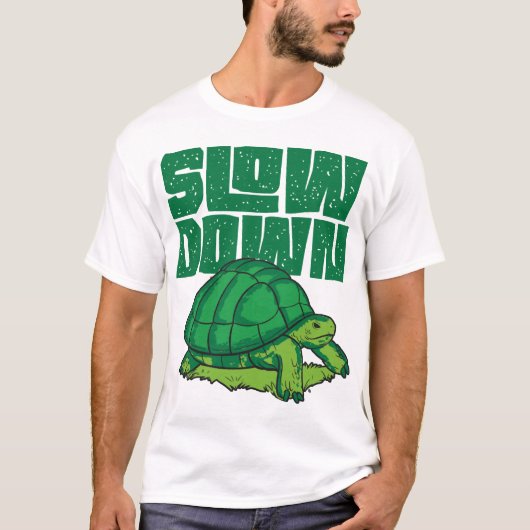 Sea Turtle Tortoise Slow Down Copy Tシャツ (正面)