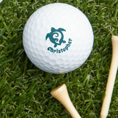 Sea Turtle Tribal Maori Style Monogram Name ゴルフボール