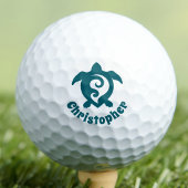 Sea Turtle Tribal Maori Style Monogram Name ゴルフボール