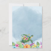 Sea Turtle Tropical Floral Bridal Shower 招待状 (裏面)