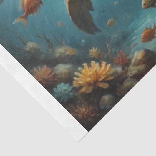 Sea Turtle Underwater Decoupage 薄葉紙 (詳細)