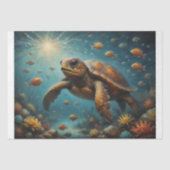 Sea Turtle Underwater Decoupage 薄葉紙 (正面)