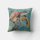 Sea Turtle Watercolor クッション (裏面)