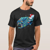 Sea Turtle Xmas Lighting Santa Hat Sea Turtle Chri Tシャツ (正面)