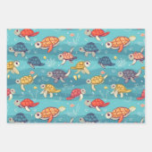 Sea Turtles At Sea ラッピングペーパーシート (正面3)
