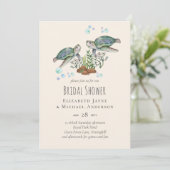 Sea Turtles Beach Bridal Shower Ocean 招待状 (スタンド正面)