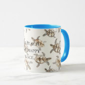 Sea Turtles Beach Happy Place マグカップ (正面右)