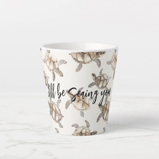 Sea Turtles Beach Sea-ing You カフェラテマグ (正面)