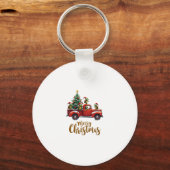 Sea Turtles Driving Christmas Tree Truck Turtle Ch キーホルダー (正面)