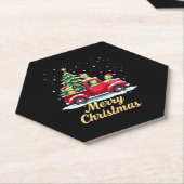 Sea Turtles Driving Christmas Tree Truck Turtle Ch ペーパーコースター (アングル)