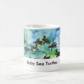sea_turtles_painting、ベビーのウミガメ コーヒーマグカップ (中央)