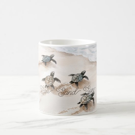  Sea Turtles Sand Sun Beach コーヒーマグカップ (中央)