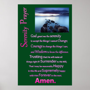 Sea View The Serenity Prayer ポスター