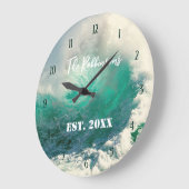 Sea wave personalized family name large clock ラージ壁時計 (傾斜)