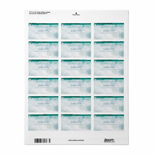 Sea Waves Hand Script文字アドレエレガントス ラベル (フルシート)