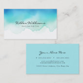 Sea Waves Watercolor Business Card  名刺 (正面/裏面)