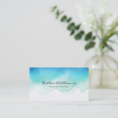 Sea Waves Watercolor Business Card  名刺 (スタンド正面)