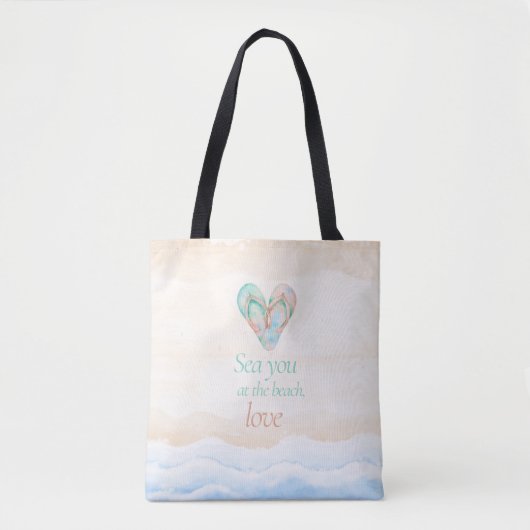 Sea You at the Beach Coastal Tote Bag トートバッグ (正面)