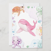 Sea You Soon かわいい海洋動物 ベビーシャワー 招待状 (裏面)