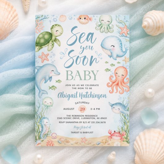 Sea You Soon オシャベリ招待状 招待状