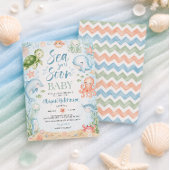 Sea You Soon オシャレな海洋テーマのベビーシャワー招待状 招待状