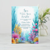 Sea You Soon オーシャンベイビーシャワー 招待状 (スタンド正面)