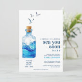 Sea You Soon メッセージインボトル ベビーシャワー 招待状 (スタンド正面)