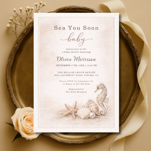 Sea You Soon Baby バースデー 招待状