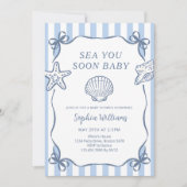 Sea You Soon Baby 夏のベビーシャワー招待状 招待状 (正面)