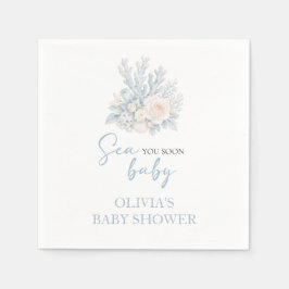 Sea you soon baby 海辺の海岸ベビーシャワー スタンダードカクテルナプキン