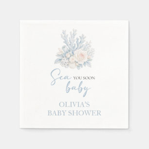 Sea you soon baby 海辺の海岸ベビーシャワー スタンダードカクテルナプキン