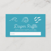 Sea You Soon Baby Blue Diaper Raffle Ticket エンクロージャーカード (正面)