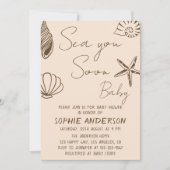 Sea You Soon Baby Boho Coastal Baby Shower  招待状 (正面)