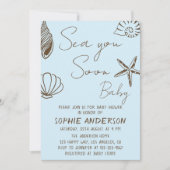 Sea You Soon Baby Boho Coastal Baby Shower  招待状 (正面)