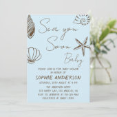 Sea You Soon Baby Boho Coastal Baby Shower  招待状 (スタンド正面)