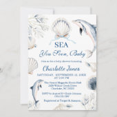 Sea You Soon Baby Boy Coastal Baby Shower 招待状 (正面)