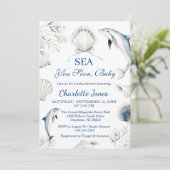 Sea You Soon Baby Boy Coastal Baby Shower 招待状 (スタンド正面)