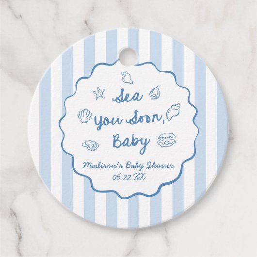 Sea You Soon Baby Coastal Baby Shower フェイバータグ (正面)